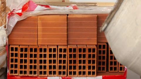 Masonry wall bricks. Stock Photos