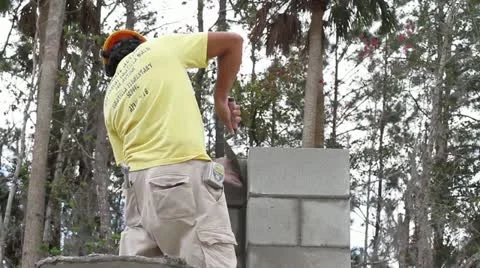 Masonry Wall Construction Video stock 21111584