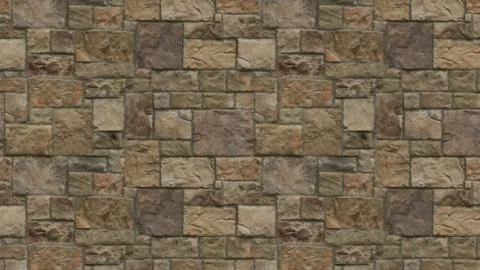 A masonry wall of multicolored stones Illustrazione stock