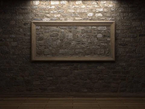 Masonry wall with wood frames masonry wall with wood frames made in 3d Cop... 스톡 사진