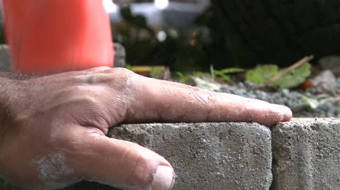 Masonry worker laying brick 1 Stock Footage 57673236
