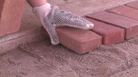 Masonry worker laying brick  Stock Footage 57673015