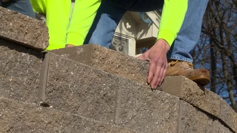 Masonry Workers installation Video stock 81606061