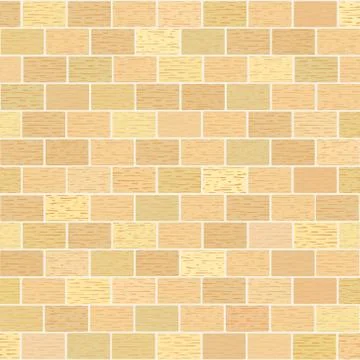 Masonry of yellow bricks different shades Stock Illustration