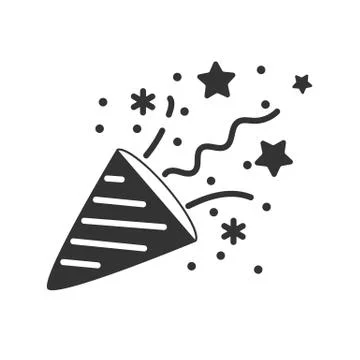 Masquerade cap and confetti. Simple design. Stock Illustration