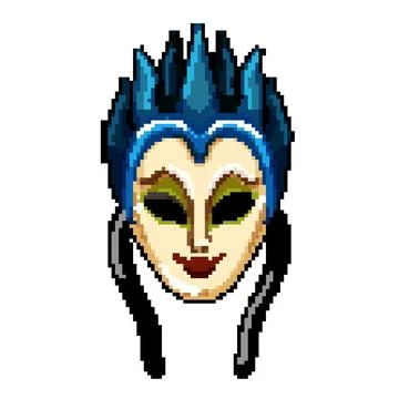 Masquerade carnival mask pixel art vector illustration 스톡 일러스트