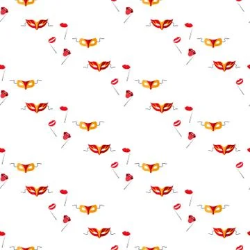 Masquerade carnival masks. Seamless pattern. Stock Illustration