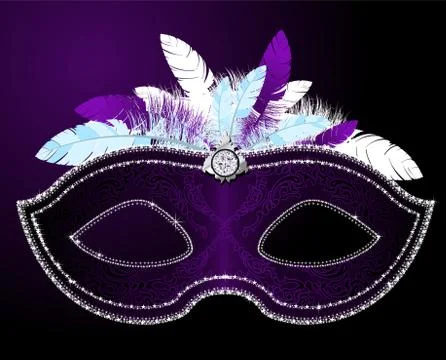 Masquerade mask with feathers Stock Illustration