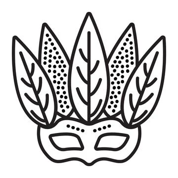 Masquerade mask with leaves Stock Illustration