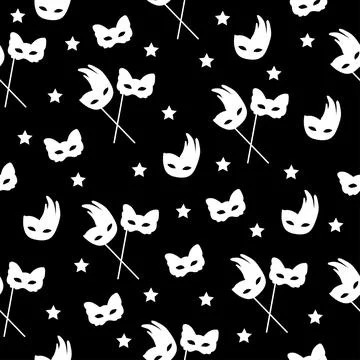 Masquerade masks, seamless pattern Stock Illustration