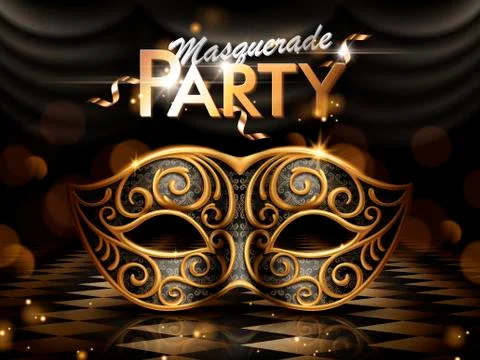 Masquerade party poster 스톡 일러스트