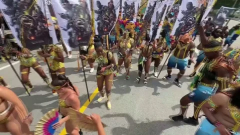 Masqueraders take to Toronto streets, ce... | Stock Video | Pond5