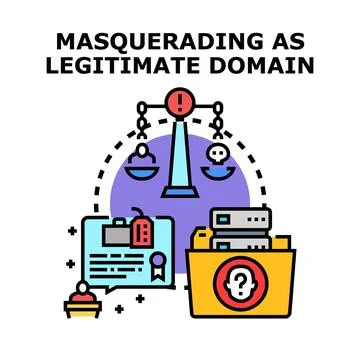 Masquerading as legitimate domain concept illustration Illustrazione stock