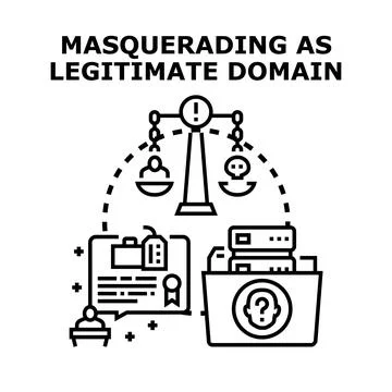 Masquerading as legitimate domain concept illustration Stock Illustration