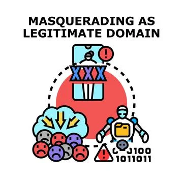 Masquerading as a legitimate domain security concept Stockillustratie