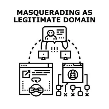 Masquerading as legitimate domain vector concept Stock Illustration