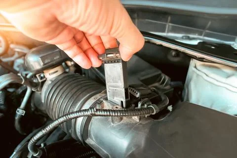Mass air flow sensor of car Stock Photos