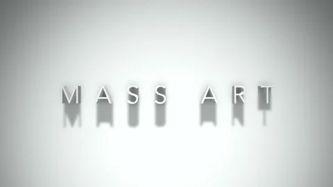 MASS ART 3D title animation with shadows on a white background 動画素材 296804082