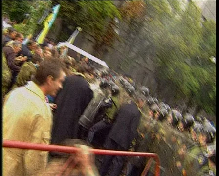 Mass clashes with the police Stock Footage 68949282