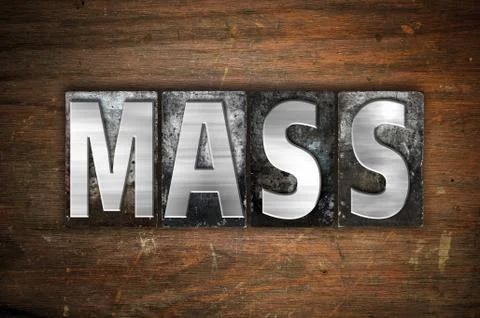Mass Concept Metal Letterpress Type Stock Illustration
