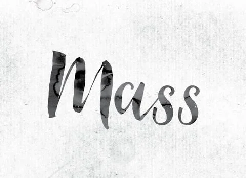 Mass Concept Painted in Ink Stock Illustration