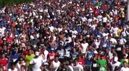Mass Crowd In A Fun Run Stock Footage