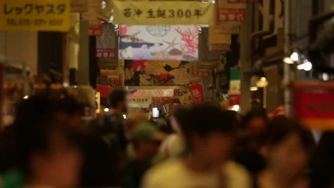Mass Crowd mob army people on the Market. Overpopulation problem Stock Footage 80396251