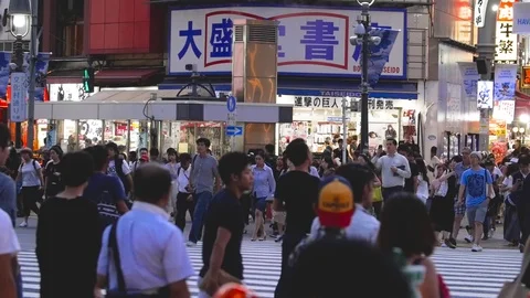 Mass Crowd mob army people on the streets. Overpopulation problem Stock Footage 80396265