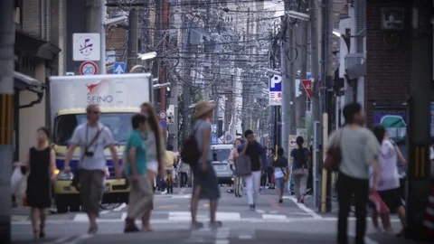 Mass Crowd mob army people on the streets. Overpopulation problem Stock Footage 80426516