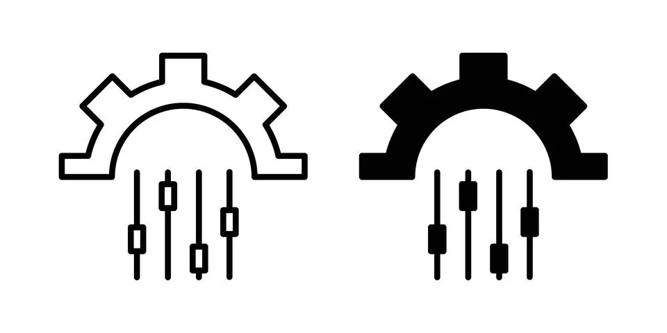Mass customization icon drawing lines. Silhouette style vector bundle Stock Illustration