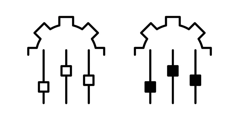 Mass customization icon. Line Drawings and Silhouettes icons Stock Illustration
