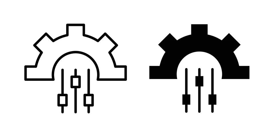 Mass customization icon symbol. Flat and Stroke Vector illustration Stock Illustration