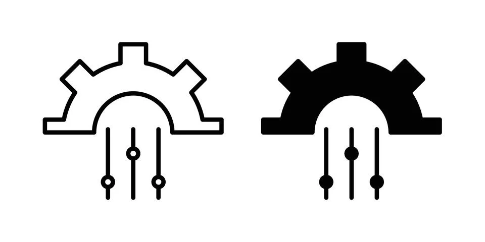 Mass customization icon vectors. Illustrations in black Stock Illustration