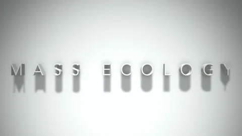 Mass ecology 3D title animation white text on a white background Stock Footage 298899045