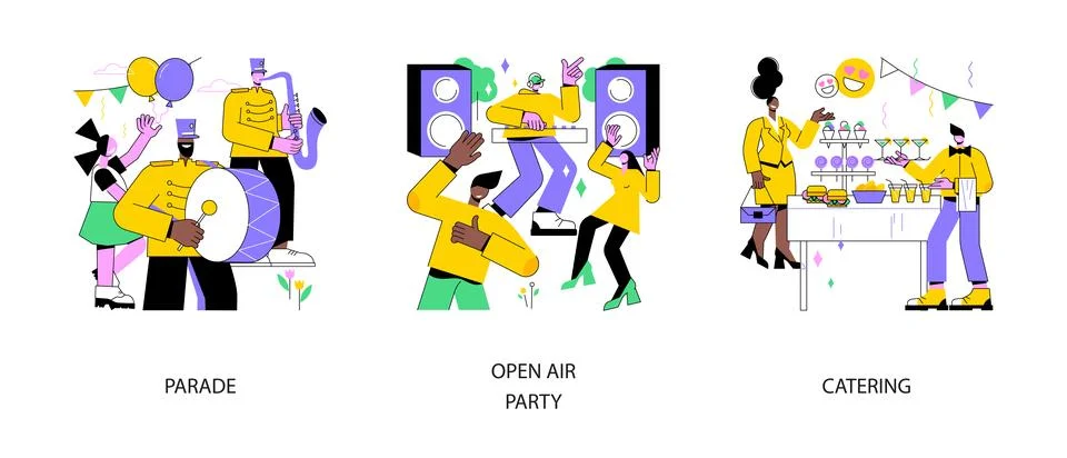 Mass event abstract concept vector illustrations. イラスト素材