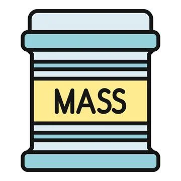Mass gainer supplement jar for building muscle Stockillustratie