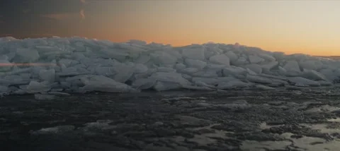 Mass of ice chunks forming a pile Stock Footage 185442184