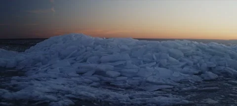 Mass of ice chunks forming a pile Stock Footage 185442186