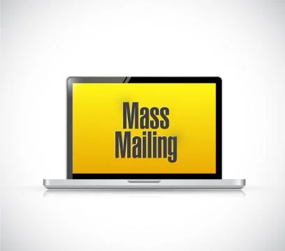 Mass mailing message on a laptop computer. 스톡 일러스트