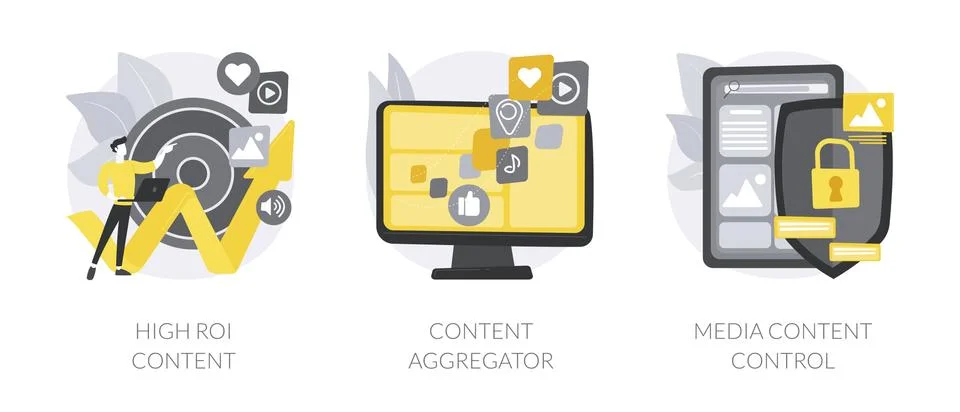 Mass media abstract concept vector illustrations. Stock Illustration
