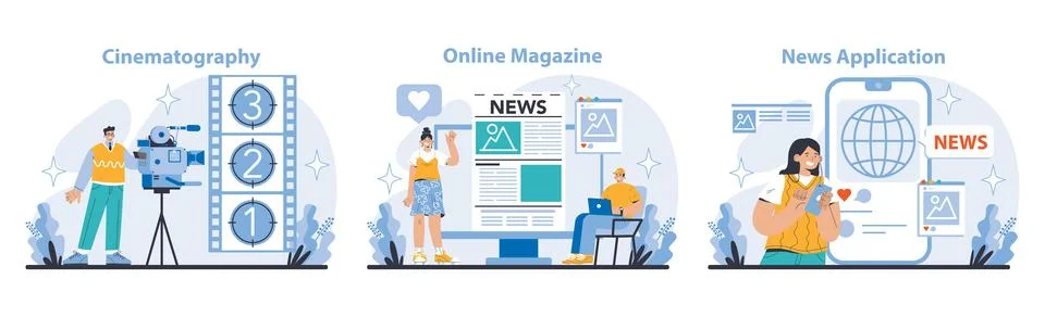 Mass media concept. Flat vector illustration. イラスト素材