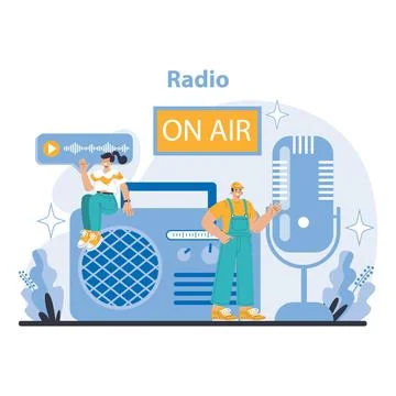 Mass media concept. Flat vector illustration. Stock Illustration