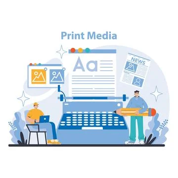 Mass media concept. Flat vector illustration. Stock Illustration
