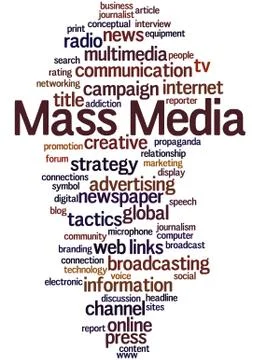 Mass Media, word cloud concept Stock Illustration