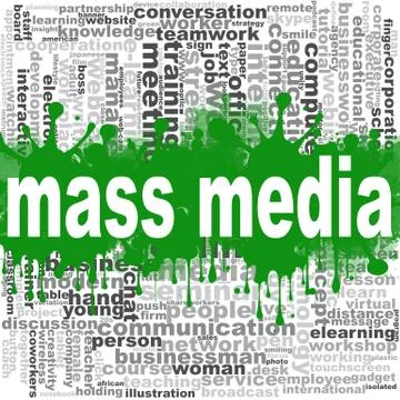 Mass media word cloud Stock Illustration