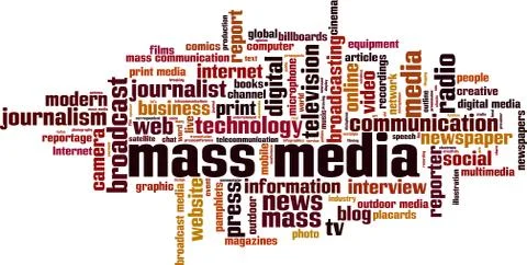Mass media word cloud Stock Illustration