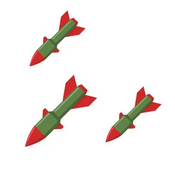 Mass missile attack icon design. Stock Illustration