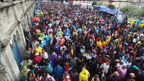 Mass of People Walking Stock Footage 75053629