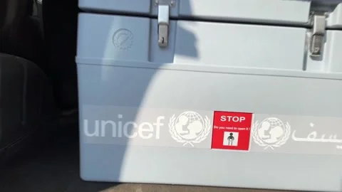 Mass polio vaccination program underway in Gaza amid Israeli strikes, ISRAEL, IL Stock-Footage 283336106