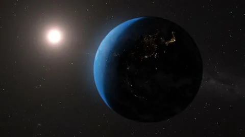 Mass power down/ outage in the world from space Stock Footage 145493417